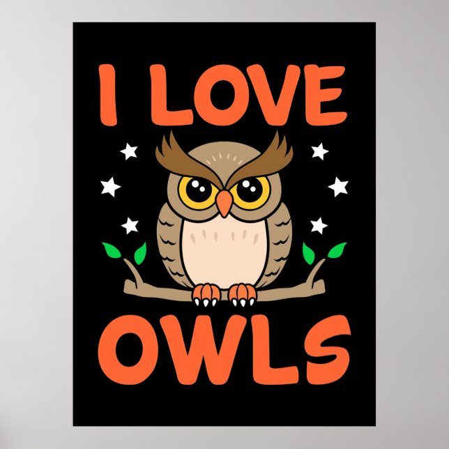 I Liebe Owls Poster (Vorne)