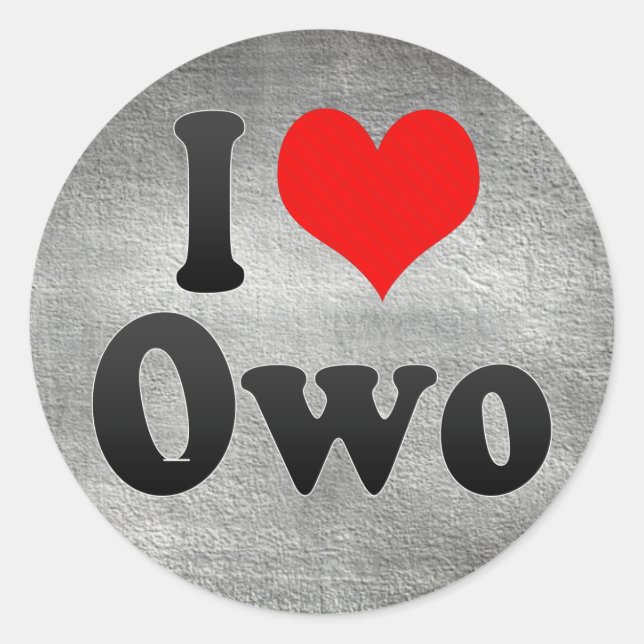 I Liebe Owo, Nigeria Runder Aufkleber (Vorderseite)