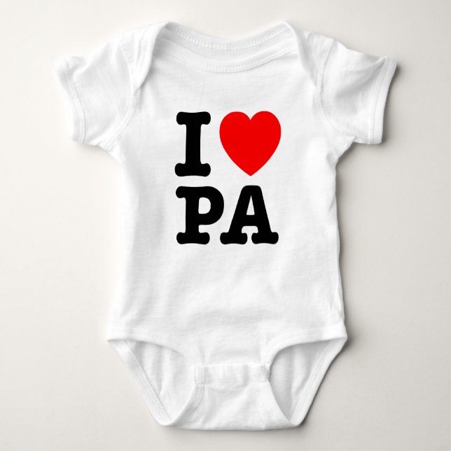 I LIEBE PA Pennsylvania Baby Strampler (Vorderseite)