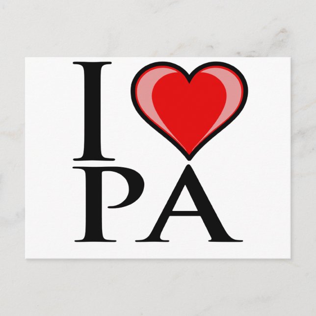 I Liebe PA - Pennsylvania Postkarte (Vorderseite)