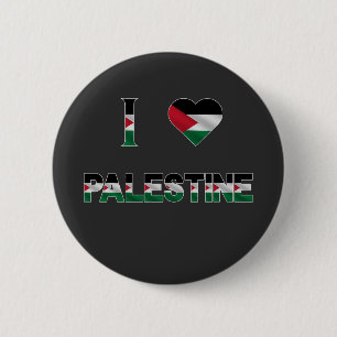 I. Liebe Palästina - Freiheit der Herzstücksflagge Button