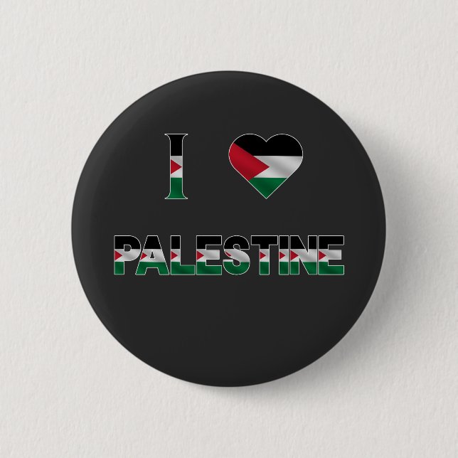 I. Liebe Palästina - Freiheit der Herzstücksflagge Button (Vorderseite)