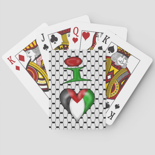 I Liebe Palästina I Herz Palästina Spielkarten (Rückseite)