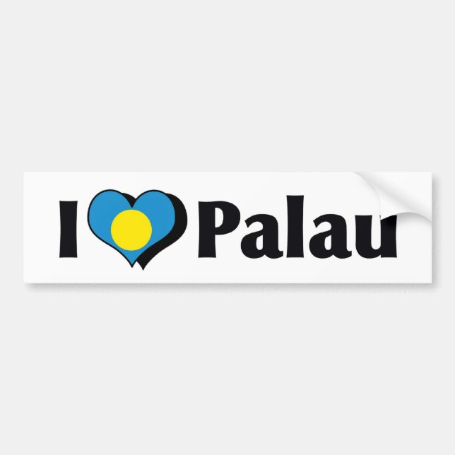 I Liebe Palau Flag Autoaufkleber (Vorne)