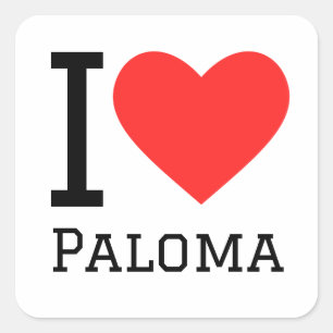I Liebe Paloma Quadratischer Aufkleber