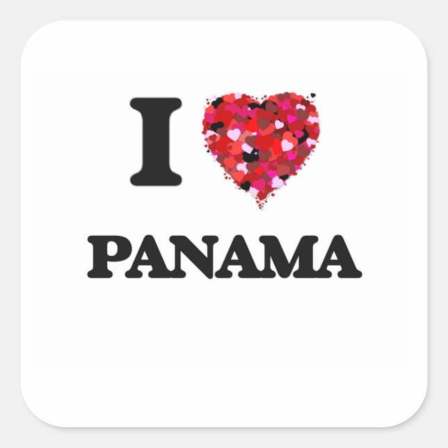 I Liebe Panama Quadratischer Aufkleber (Vorderseite)