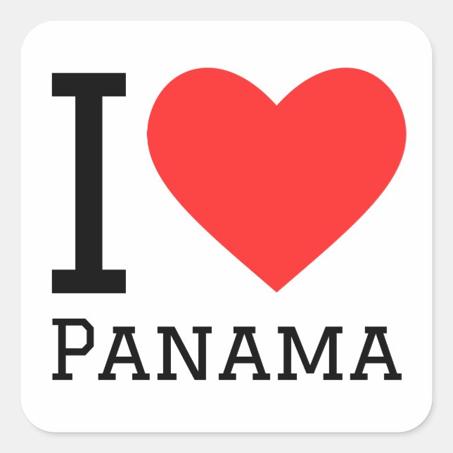 I Liebe Panamá Quadratischer Aufkleber (Vorderseite)