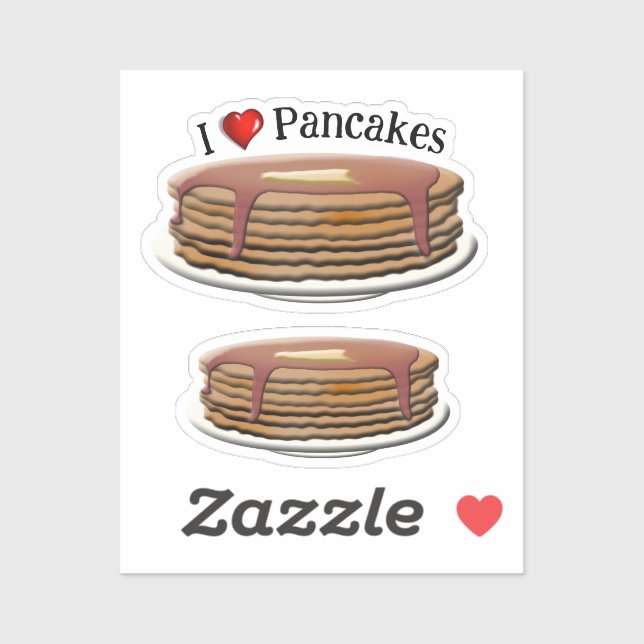 I Liebe Pancakes * Pancake Day Aufkleber (Blatt)