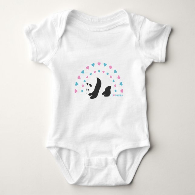 I Liebe Panda Baby Strampler (Vorderseite)