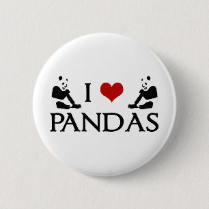 I Liebe-Panda-Bären niedlich Button