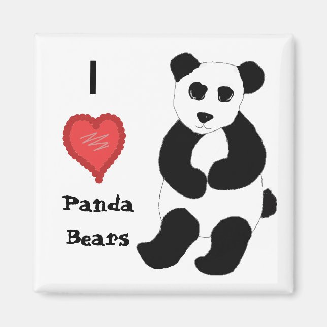 I Liebe Panda Bears Magnet (Vorne)