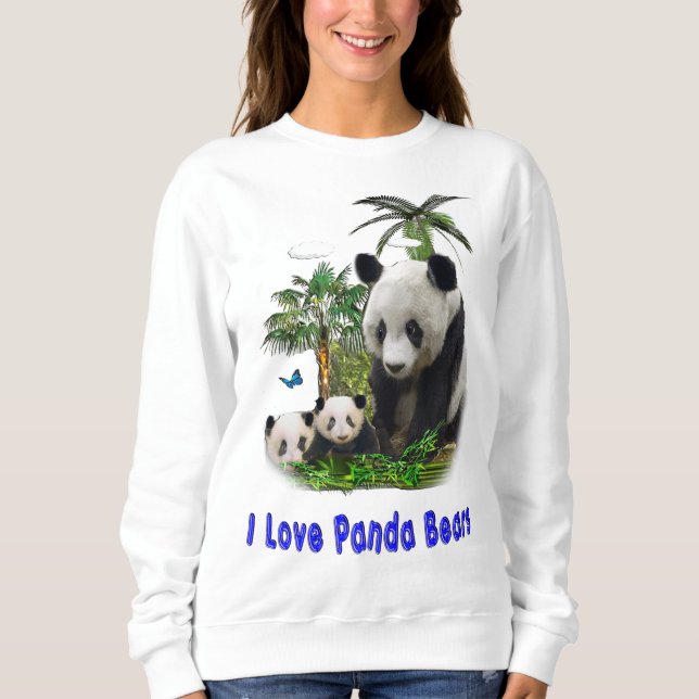 I Liebe Panda Bears Sweatshirt (Vorderseite)