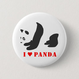 I Liebe Panda (schwarz) Button