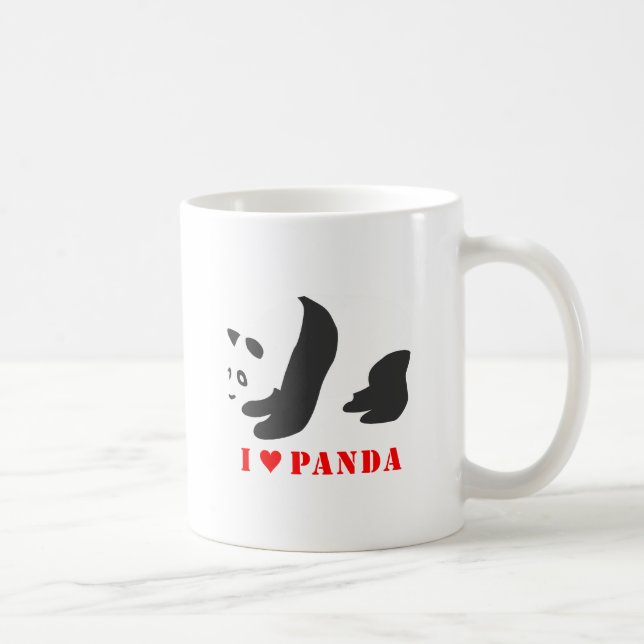 I Liebe Panda (schwarz) Kaffeetasse (Rechts)