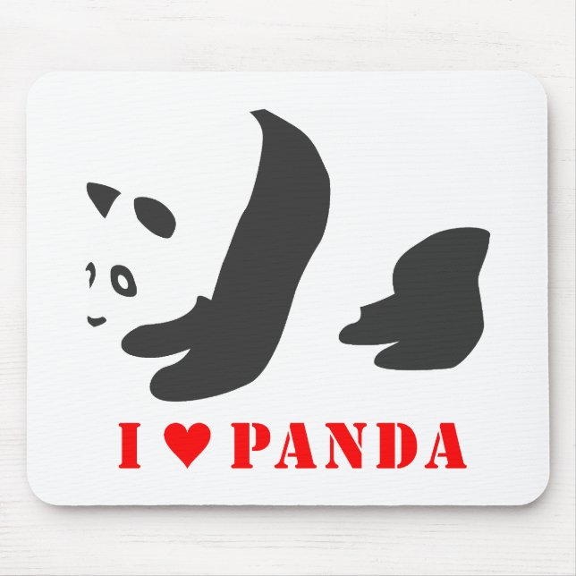 I Liebe Panda (schwarz) Mousepad (Vorne)