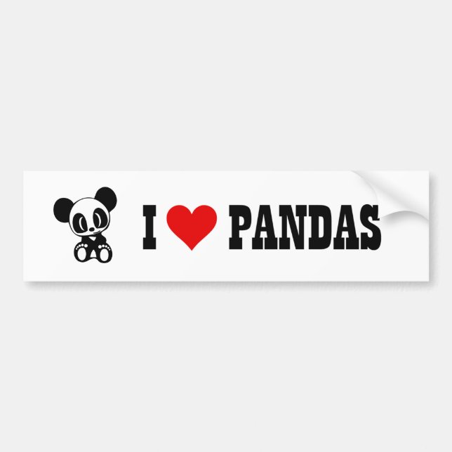 I Liebe-Pandas Autoaufkleber (Vorne)