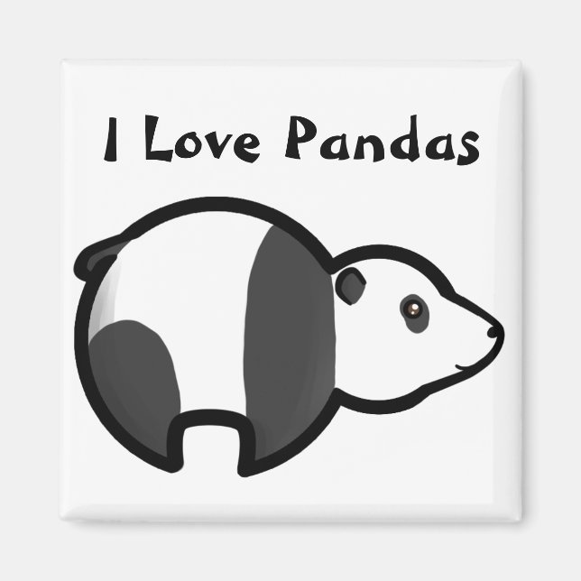 I Liebe Pandas Magnet (Vorne)