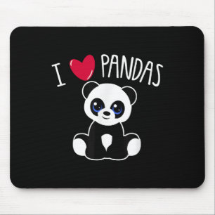 I Liebe Pandas Niedlich Panda Lover Zitat Heart Pa Mousepad