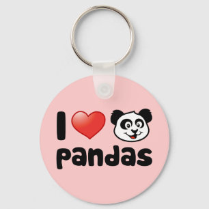 I Liebe Pandas Schlüsselanhänger