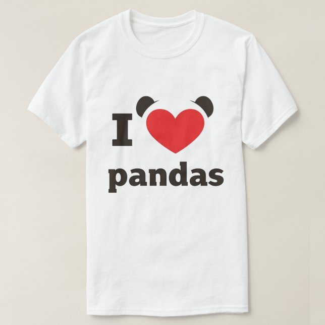 I Liebe Pandas T-Shirt (Design vorne)
