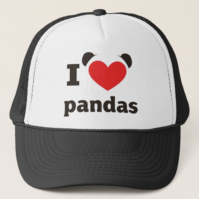 I Liebe Pandas Truckerkappe (Vorderseite)