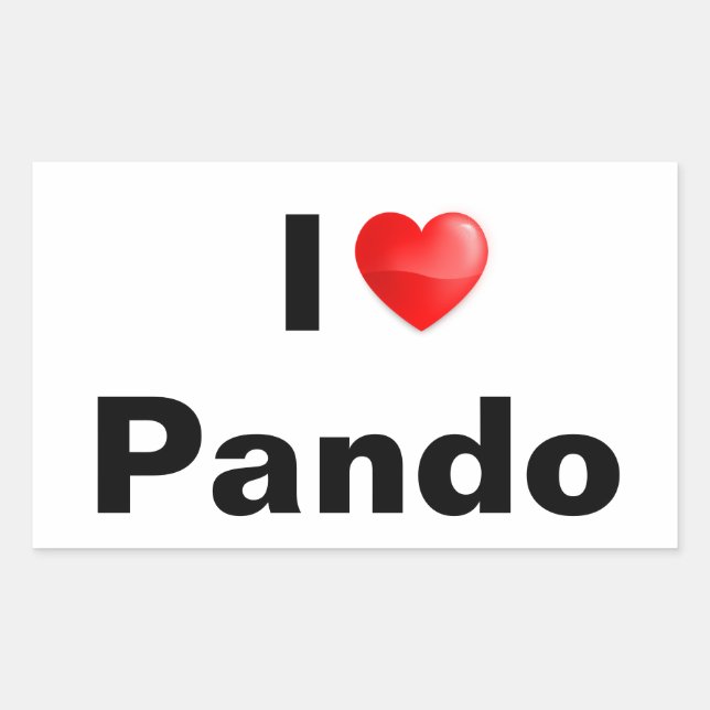 I Liebe Pando Rechteckiger Aufkleber (Vorderseite)
