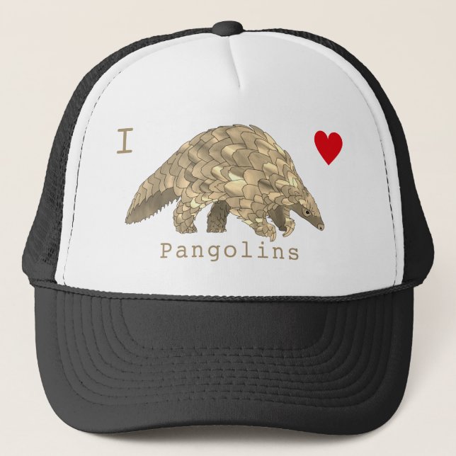 I Liebe Pangolin gefährdete Arten Tierwild Truckerkappe (Vorderseite)