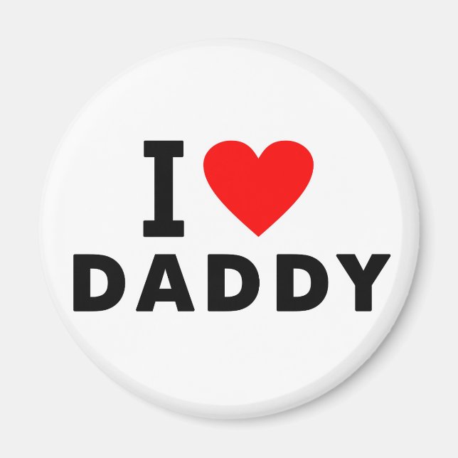 i Liebe Papa Herzpapa Textnachricht Vater Symbol Magnet (Vorne)