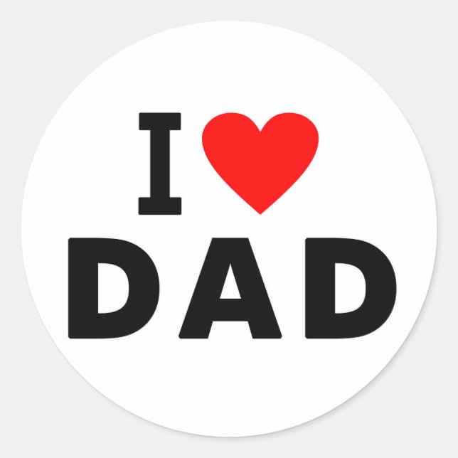 i Liebe Papa Herzpapa Textnachricht Vater Symbol Runder Aufkleber (Vorderseite)