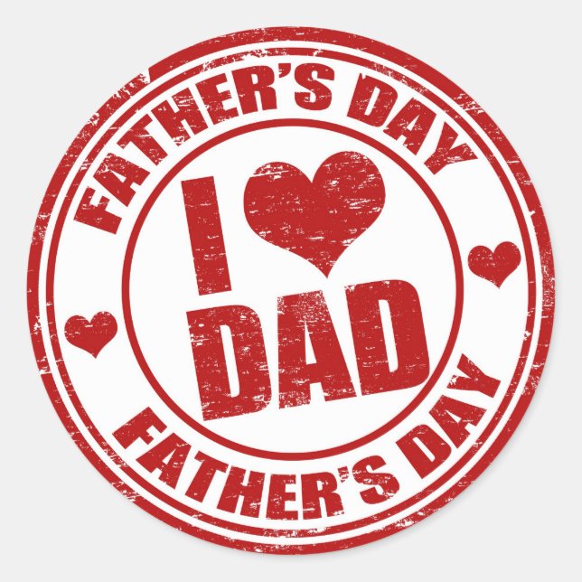 I Liebe Papa Runder Aufkleber (Vorderseite)