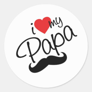I LIEBE PAPA RUNDER AUFKLEBER