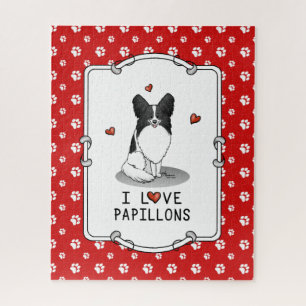 I Liebe Papillons (weiß & schwarz) Herzhunde Niedl