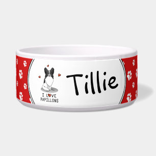 I Liebe Papillons (weiß & schwarz) Herzhunde Niedl Napf