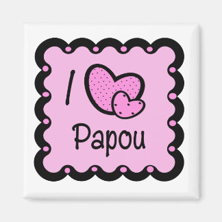 I Liebe Papou Niedlicher T - Shirt Magnet
