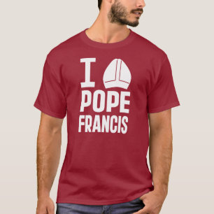 I Liebe Papst Franziskus (Pointy Hat) T-Shirt