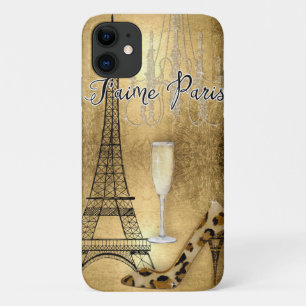 I Liebe Paris Chic Gold Eiffel Tower Fashion Shoes Case-Mate iPhone Hülle