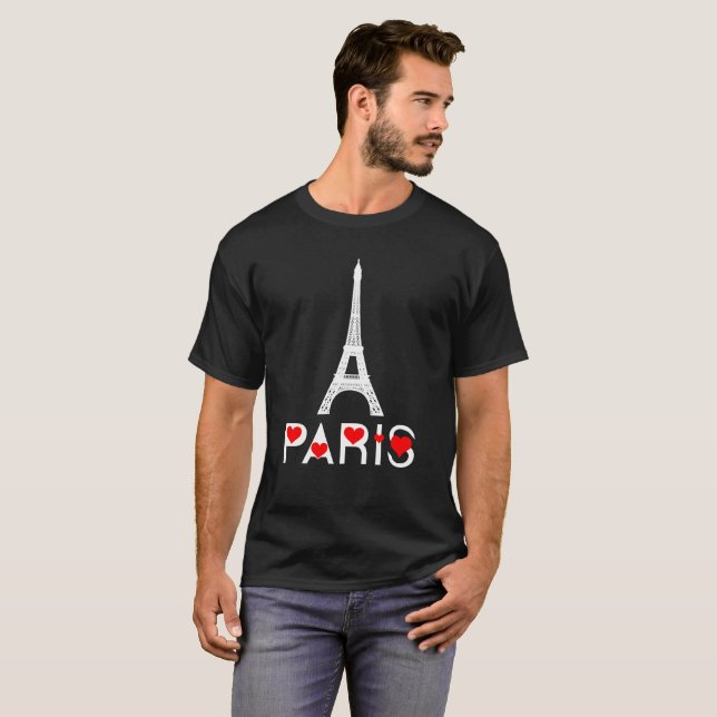 I Liebe Paris Eiffel Tower elegant T-Shirt (Vorne ganz)