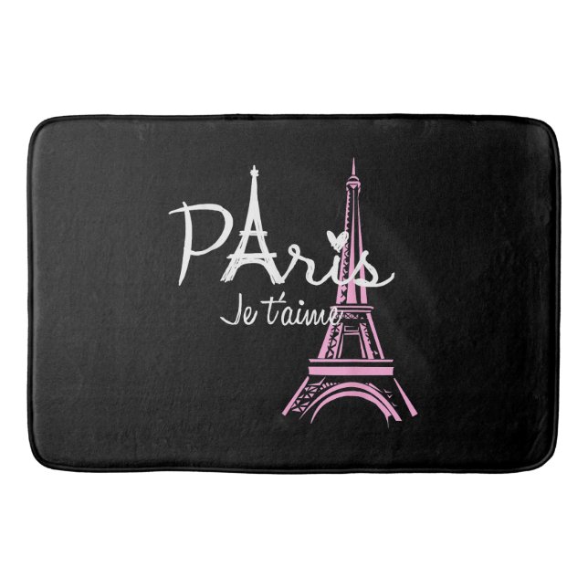 I Liebe Paris Eiffel Tower Frankreich Badematte (Vorderseite)