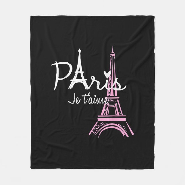 I Liebe Paris Eiffel Tower Frankreich Fleecedecke (Vorderseite)