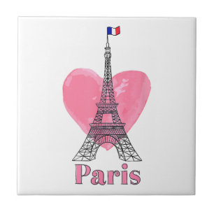 I Liebe Paris Eiffel Tower Frankreich Geschenk Fliese