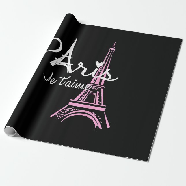I Liebe Paris Eiffel Tower Frankreich Geschenkpapier (Ungerollt)