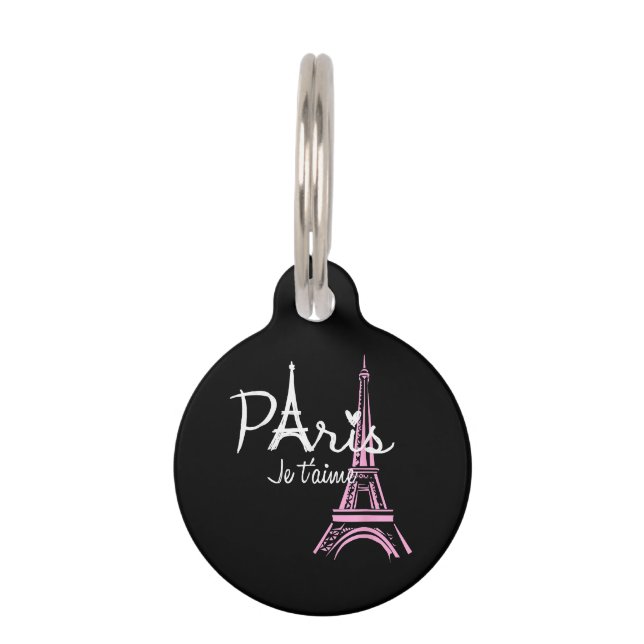 I Liebe Paris Eiffel Tower Frankreich Haustiermarke (Vorderseite)
