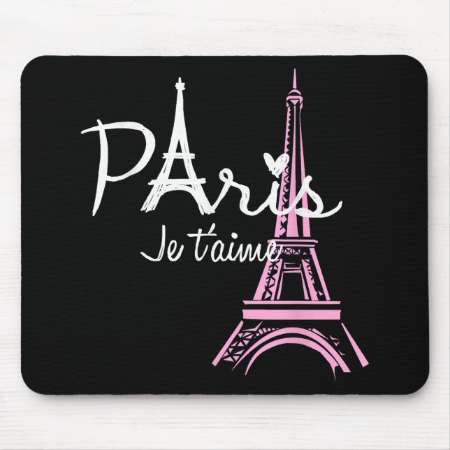 I Liebe Paris Eiffel Tower Frankreich Mousepad (Vorne)
