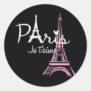 I Liebe Paris Eiffel Tower Frankreich Runder Aufkleber
