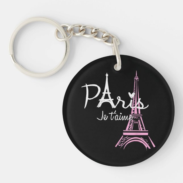 I Liebe Paris Eiffel Tower Frankreich Schlüsselanhänger (Vorderseite)
