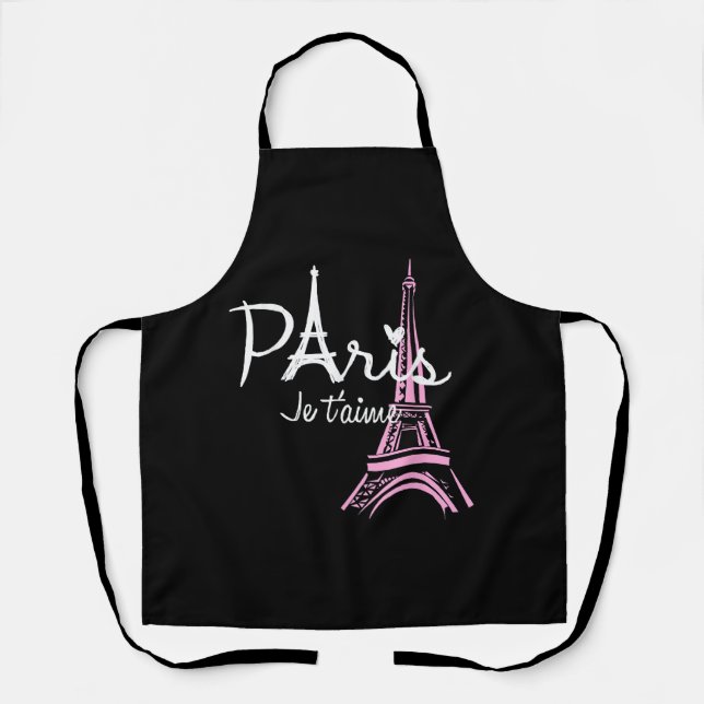 I Liebe Paris Eiffel Tower Frankreich Schürze (Vorderseite)