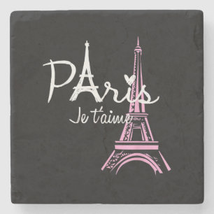 I Liebe Paris Eiffel Tower Frankreich Steinuntersetzer
