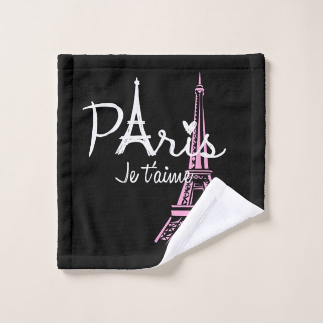 I Liebe Paris Eiffel Tower Frankreich Waschlappen (Waschlappen)