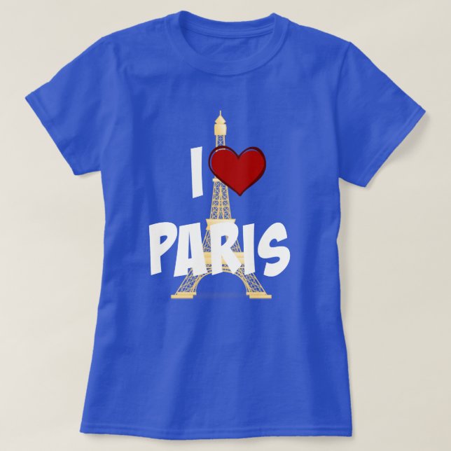 I Liebe Paris, Eiffelturm T-Shirt (Design vorne)