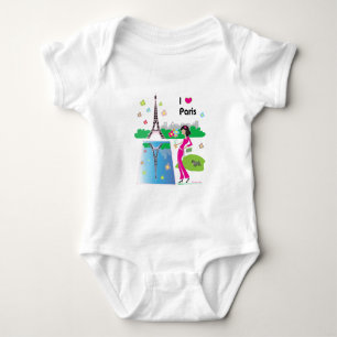 I Liebe Paris, Frankreich Baby Strampler